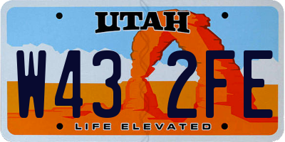 UT license plate W432FE