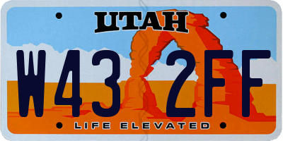 UT license plate W432FF