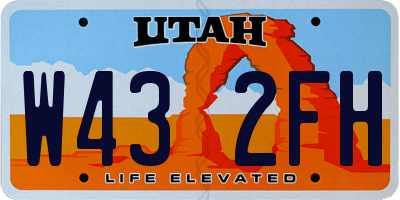 UT license plate W432FH