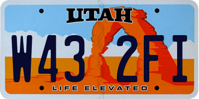 UT license plate W432FI