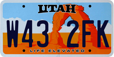UT license plate W432FK
