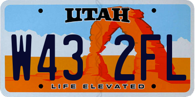 UT license plate W432FL