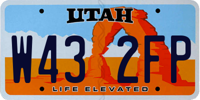 UT license plate W432FP