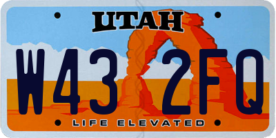 UT license plate W432FQ