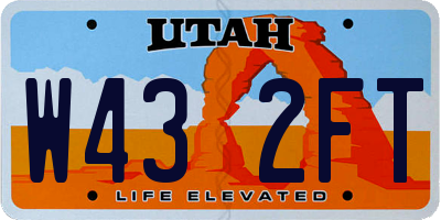 UT license plate W432FT