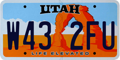 UT license plate W432FU