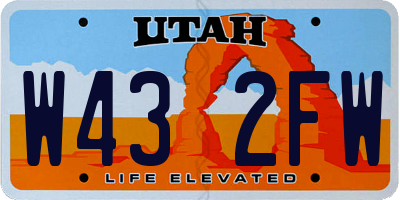 UT license plate W432FW
