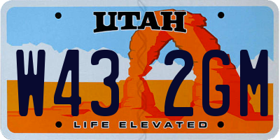 UT license plate W432GM
