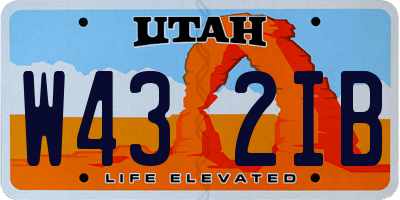 UT license plate W432IB
