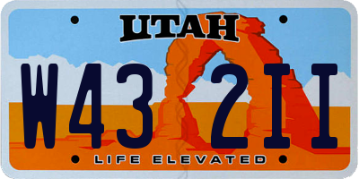 UT license plate W432II