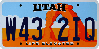 UT license plate W432IQ