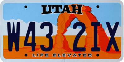 UT license plate W432IX