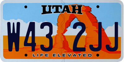UT license plate W432JJ