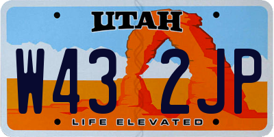 UT license plate W432JP