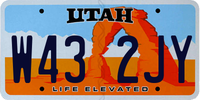 UT license plate W432JY