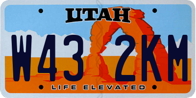 UT license plate W432KM