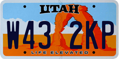 UT license plate W432KP