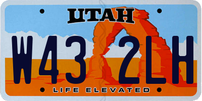 UT license plate W432LH