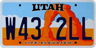 UT license plate W432LL