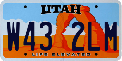 UT license plate W432LM