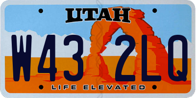 UT license plate W432LQ