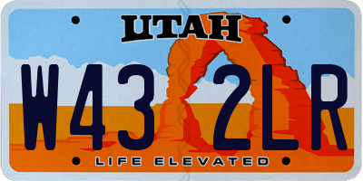 UT license plate W432LR