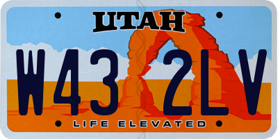 UT license plate W432LV