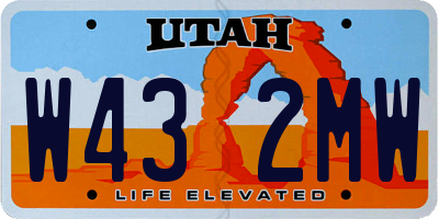 UT license plate W432MW
