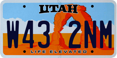 UT license plate W432NM