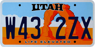 UT license plate W432ZX