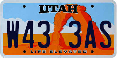 UT license plate W433AS
