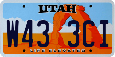UT license plate W433CI
