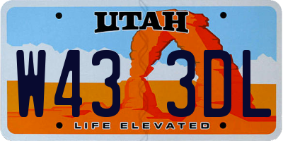 UT license plate W433DL