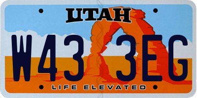UT license plate W433EG