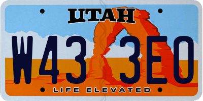 UT license plate W433EO