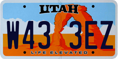 UT license plate W433EZ