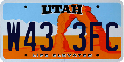UT license plate W433FC
