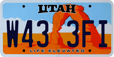 UT license plate W433FI