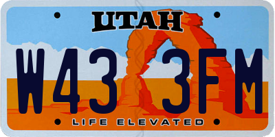 UT license plate W433FM
