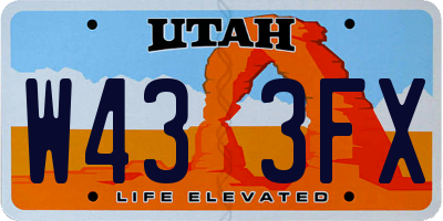 UT license plate W433FX