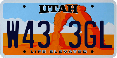 UT license plate W433GL