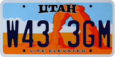 UT license plate W433GM
