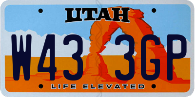 UT license plate W433GP