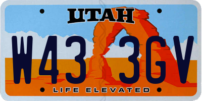 UT license plate W433GV