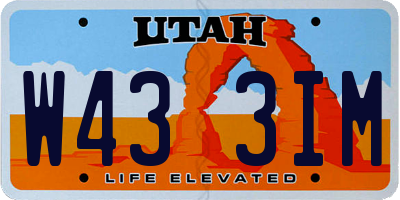 UT license plate W433IM