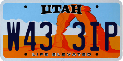 UT license plate W433IP