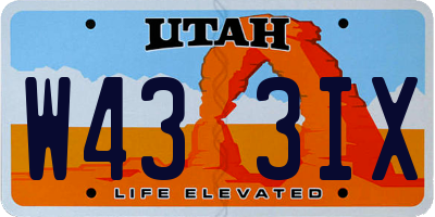 UT license plate W433IX