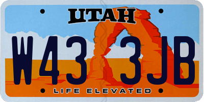 UT license plate W433JB