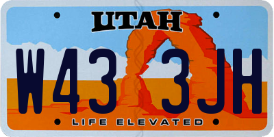 UT license plate W433JH