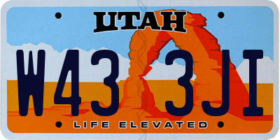 UT license plate W433JI